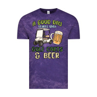 Cloud Purple a god day starts with golf carts and beer Vintage Tee - MaliasSmallBusiness