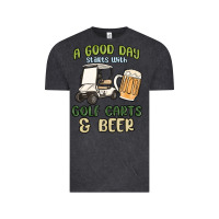 Vintage Black a god day starts with golf carts and beer Vintage Tee - MaliasSmallBusiness
