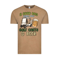Vintage Coffee a god day starts with golf carts and beer Vintage Tee - MaliasSmallBusiness