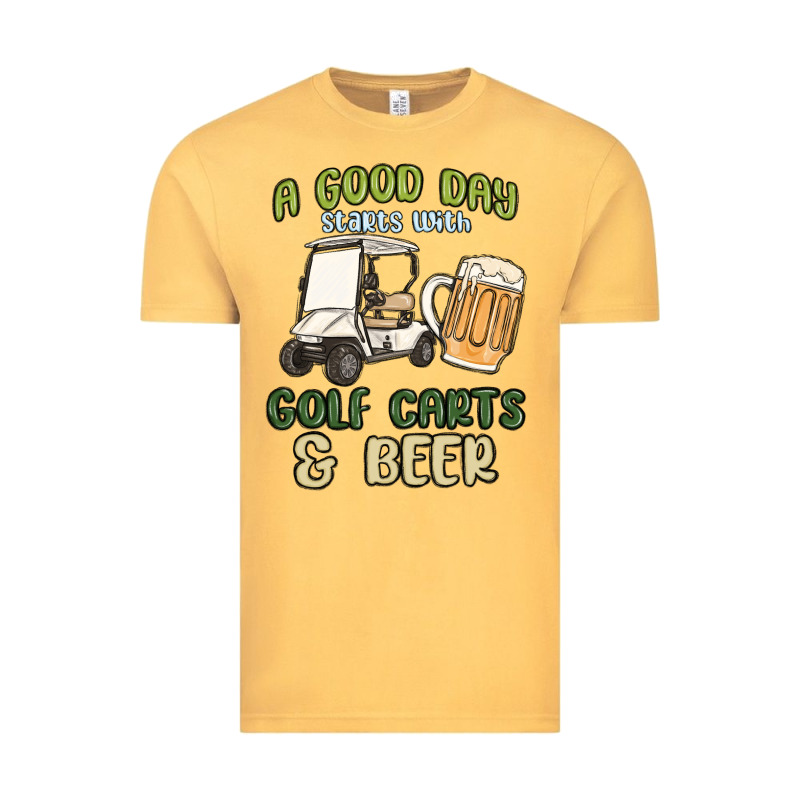 A God Day Starts With Golf Carts And Beer Vintage Tee by MaliasSmallBusiness | Teevron