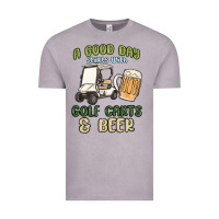 Vintage Zinc a god day starts with golf carts and beer Vintage Tee - MaliasSmallBusiness
