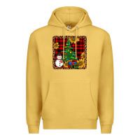 Antique Gold snowman trees coaster Premium Hoodie - JahusDesignShop