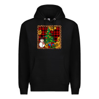 Black snowman trees coaster Premium Hoodie - JahusDesignShop