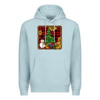 Blue Mist snowman trees coaster Premium Hoodie - JahusDesignShop
