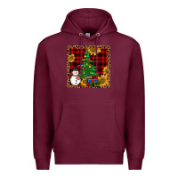 Burgundy snowman trees coaster Premium Hoodie - JahusDesignShop