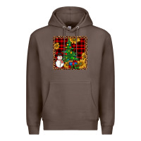 Coffee snowman trees coaster Premium Hoodie - JahusDesignShop