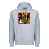 Heather Grey snowman trees coaster Premium Hoodie - JahusDesignShop
