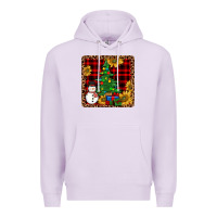 Lilac snowman trees coaster Premium Hoodie - JahusDesignShop