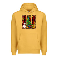 Mustard snowman trees coaster Premium Hoodie - JahusDesignShop