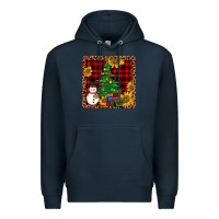 Navy snowman trees coaster Premium Hoodie - JahusDesignShop