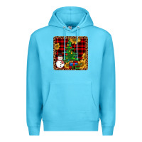 Ocean Blue snowman trees coaster Premium Hoodie - JahusDesignShop