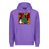 Purple snowman trees coaster Premium Hoodie - JahusDesignShop