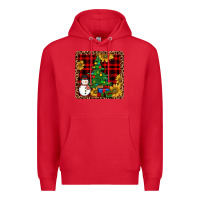 Red snowman trees coaster Premium Hoodie - JahusDesignShop