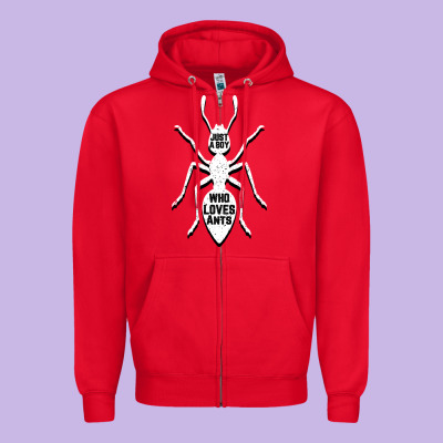 Just A Boy Who Loves Ants Zipper Hoodie Designed By Bettercallsaul