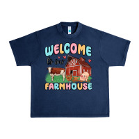 Navy welcome to our farmhouse Urban Heavy Tee - MaliasSmallBusiness