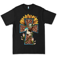 Black leopard cross  sunflower Premium Tee - JahusDesignShop