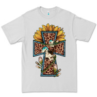 Dove Grey leopard cross  sunflower Premium Tee - JahusDesignShop