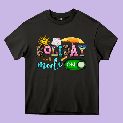 Holiday Mode On Heavy Core Tee Designed By Adodesignshop
