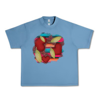 Pebble Blue heart and serape patches Urban Heavy Tee - AdoDesignShop