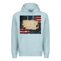 Blue Mist American flag add your text Premium Hoodie - CowGirlArtShop