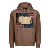 Chestnut American flag add your text Premium Hoodie - CowGirlArtShop