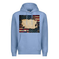 Colony Blue American flag add your text Premium Hoodie - CowGirlArtShop