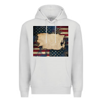 Dove Grey American flag add your text Premium Hoodie - CowGirlArtShop