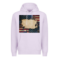 Lilac American flag add your text Premium Hoodie - CowGirlArtShop