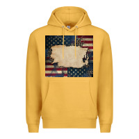 Mustard American flag add your text Premium Hoodie - CowGirlArtShop