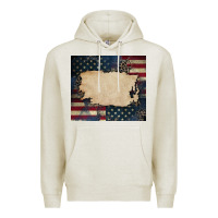 Oatmeal Heather American flag add your text Premium Hoodie - CowGirlArtShop