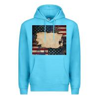 Ocean Blue American flag add your text Premium Hoodie - CowGirlArtShop