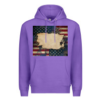 Purple American flag add your text Premium Hoodie - CowGirlArtShop