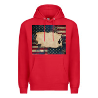 Red American flag add your text Premium Hoodie - CowGirlArtShop