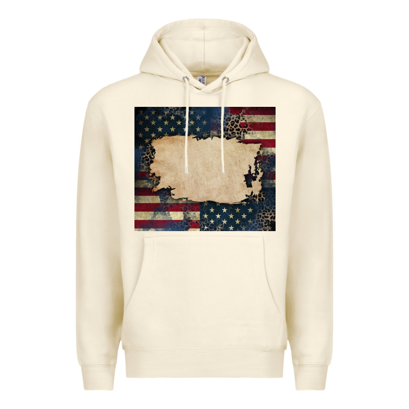 American Flag Add Your Text Premium Hoodie by CowGirlArtShop | Teevron