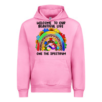 Fuchsia Pink Autism rainbow Urban Hoodie - FaDigitalArtStudio