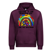Mauve Wine Autism rainbow Urban Hoodie - FaDigitalArtStudio
