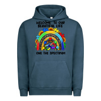 Pigment Midnight Navy Autism rainbow Urban Hoodie - FaDigitalArtStudio