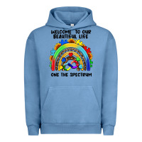 Pigment Pebble Blue Autism rainbow Urban Hoodie - FaDigitalArtStudio