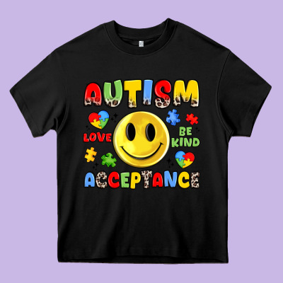 Autism Acceptance Heavy Core Tee Designed By Jahusdesignshop