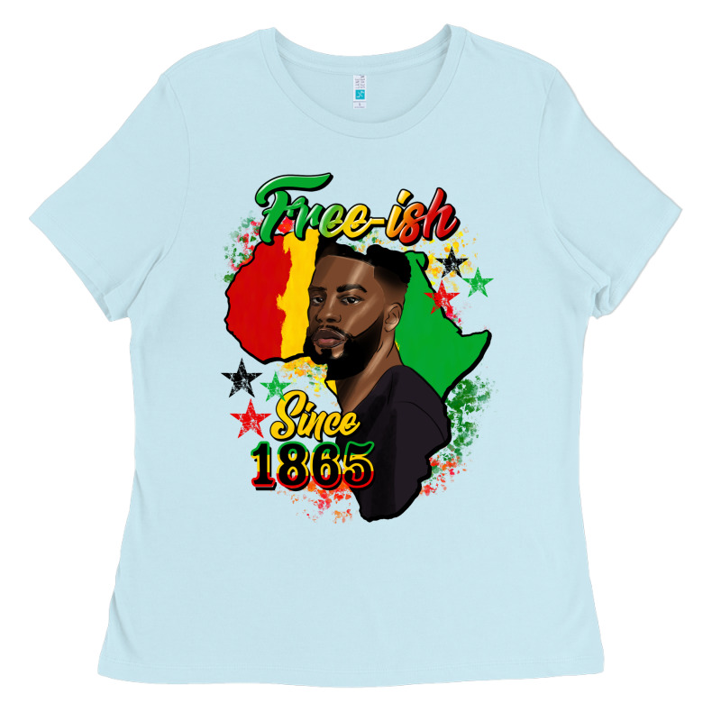Free Ish Since 1865 Black Man Ladies Tee by HRA Design Shop | Teevron