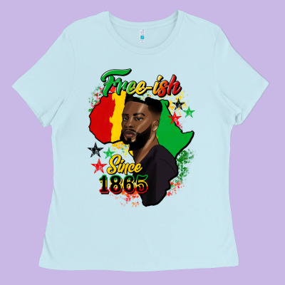 Free Ish Since 1865 Black Man Ladies Tee Designed By Hra Design Shop