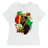 White free ish since 1865 black man Ladies Tee - HRA Design Shop