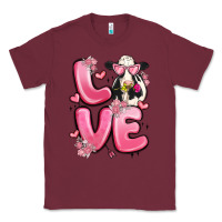 Burgundy love cow valentine's day Classic Tee - MaliasSmallBusiness
