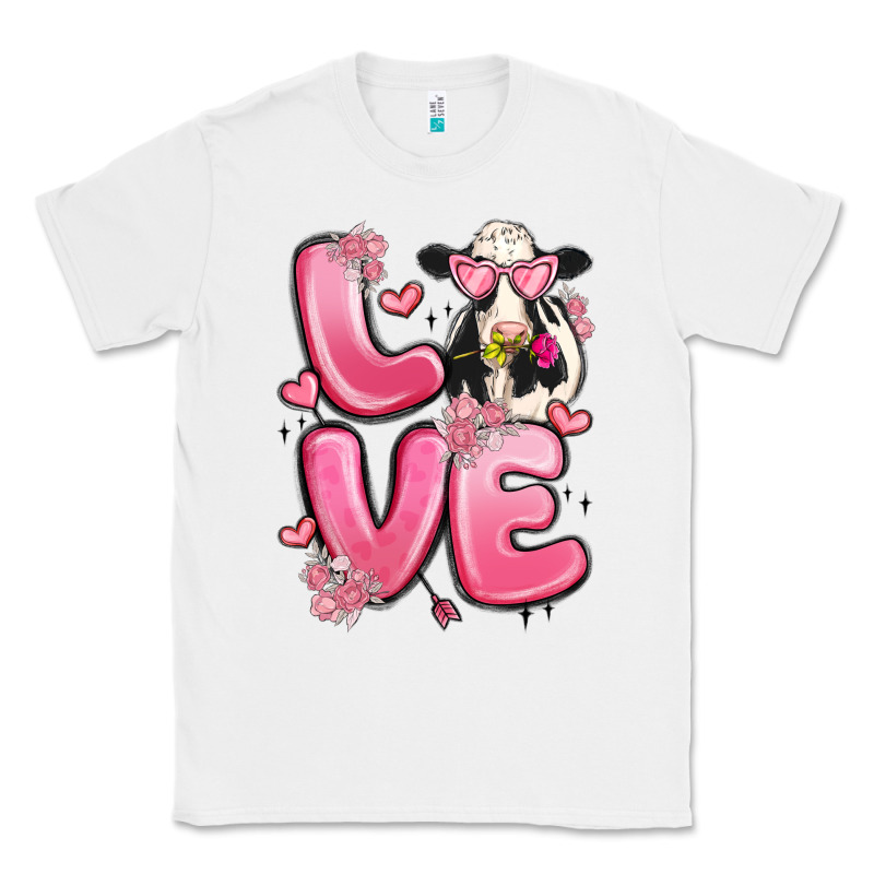 Love Cow Valentine's Day Classic Tee by MaliasSmallBusiness | Teevron