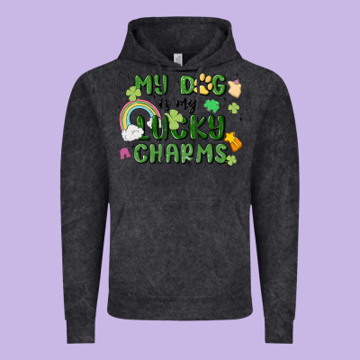 My Dog Is My Lucky Charms Vintage Hoodie Designed By Maliassmallbusiness