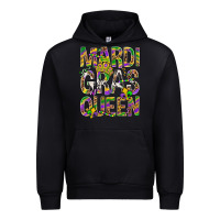 Black Mardi Gras Queen Urban Hoodie - BundleAndBundleShop