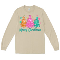 Mushroom merry christmas glitter trees Long Sleeve Tee - MaliasSmallBusiness