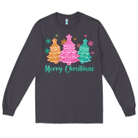 Smoke merry christmas glitter trees Long Sleeve Tee - MaliasSmallBusiness