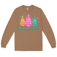 Toasted Coconut merry christmas glitter trees Long Sleeve Tee - MaliasSmallBusiness