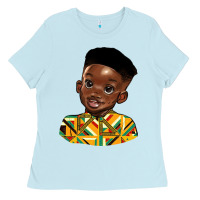 Baby Blue black boy Ladies Tee - HRA Design Shop